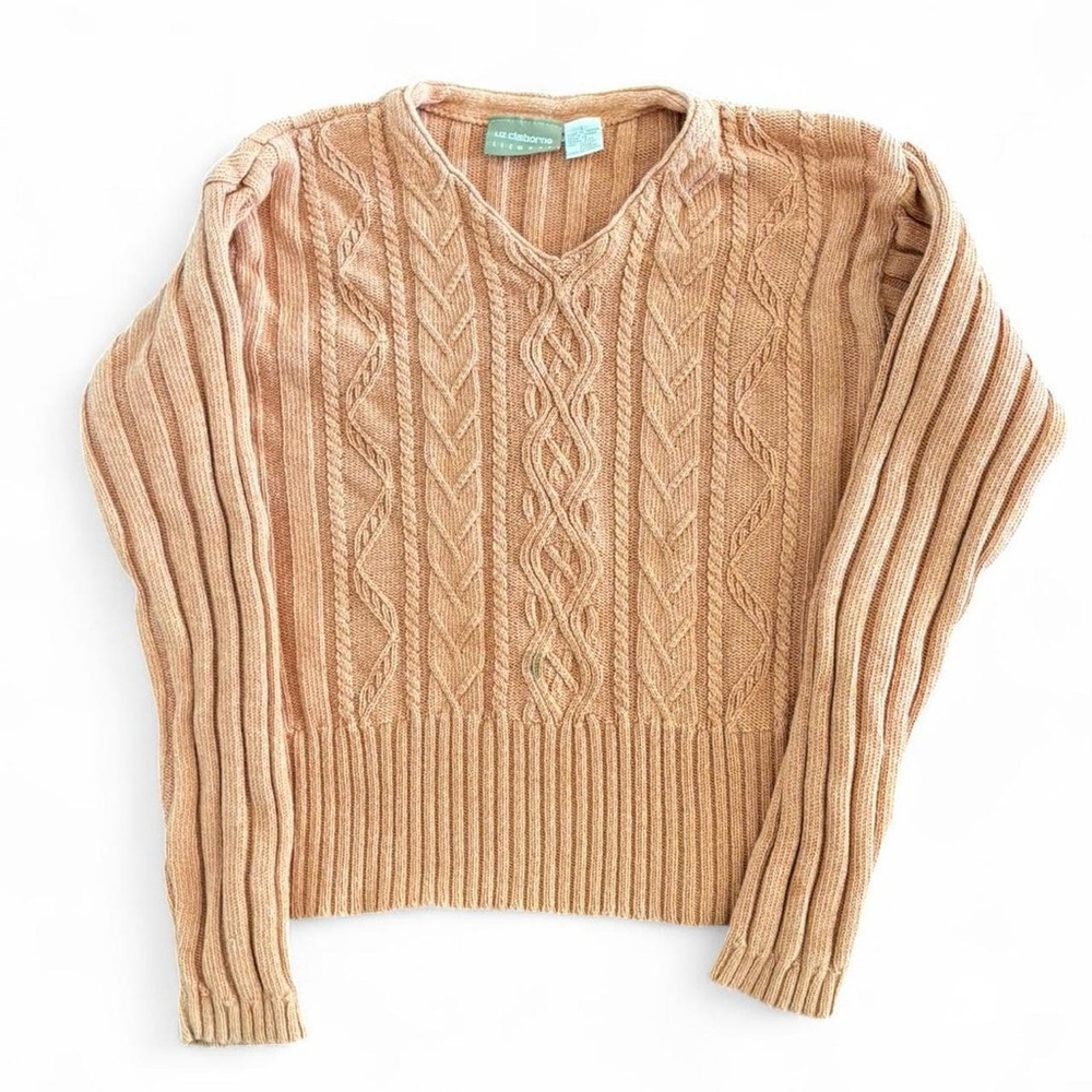 Liz Claiborne Tan V-Neck Sweater